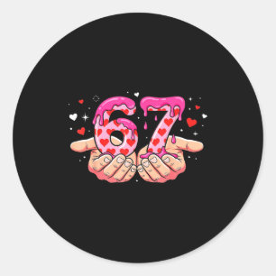 Valentijnsdag 67 Harten Zes Zeven Meme Liefde Scha Ronde Sticker