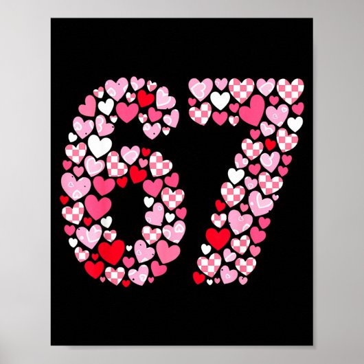 Valentijnsdag 67 Hartjes Romantisch Grappig Zes Ze Poster (Voorkant)