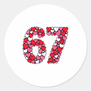 Valentijnsdag 67 Meme Gevuld Met Harten Grappig S Ronde Sticker