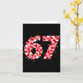 Valentijnsdag 67 Meme Met Hartjes Funny Six Seve Kaart (Gele Bloem)