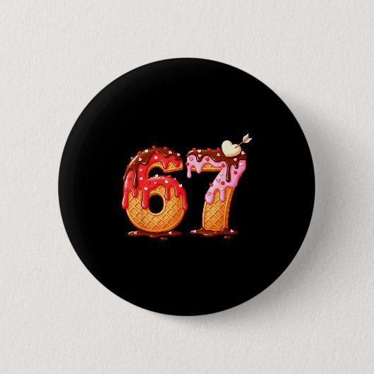 Valentijnsdag 67 Meme Vol Hartjes Grappig S Ronde Button 5,7 Cm (Voorkant)