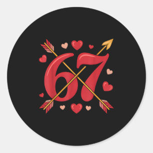 Valentijnsdag 67 Meme Vol met Harten Grappig S Ronde Sticker