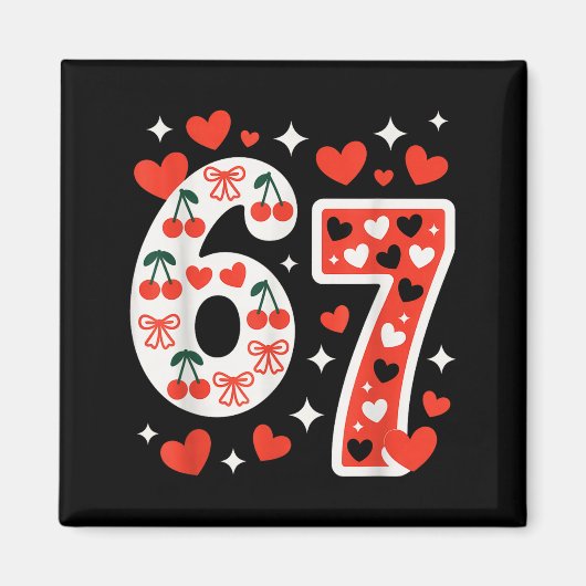 Valentijnsdag 67 Meme Vol met Hartjes Grappig S Magneet (Voorkant)
