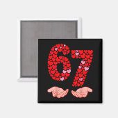 Valentijnsdag 67 Meme Vol met Hartjes Grappig S Magneet (Voorkant / Achterkant)