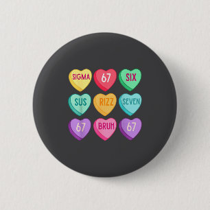Valentijnsdag 67 Meme Zes Zeven Hart Kinderen 6 7  Ronde Button 5,7 Cm