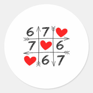 Valentijnsdag 67 Six Seven Meme Liefde 6 7 Hart C Ronde Sticker