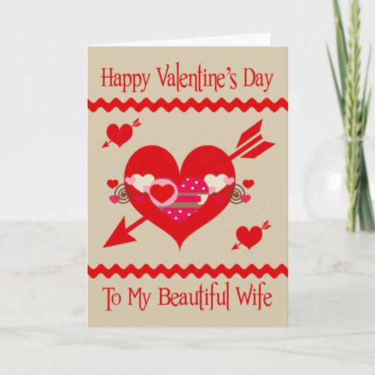 Valentijnsdag aan vrouw wenskaart feestdagen kaart (Voorkant)