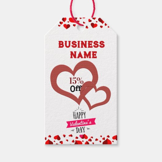 Valentijnsdag aanbiedingen cadeaulabel (Voorkant)