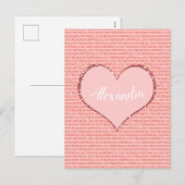 Valentijnsdag Aangepast Monogram Feestdagenkaart (Voorkant / Achterkant)