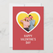 VALENTIJNSDAG Aangepaste Elegante Witte Hart Foto Feestdagenkaart (Voorkant)