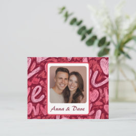 Valentijnsdag aangepaste foto- en naamkaart briefkaart