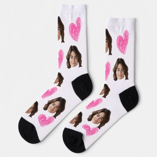 Valentijnsdag Aangepaste foto gezicht Sokken (Links)