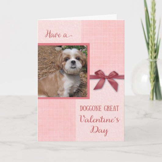 Valentijnsdag - aangepaste foto-kaart voor honden feestdagen kaart (Voorkant)