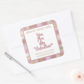 Valentijnsdag aangepaste kaarslabels vierkante sticker (Envelop)