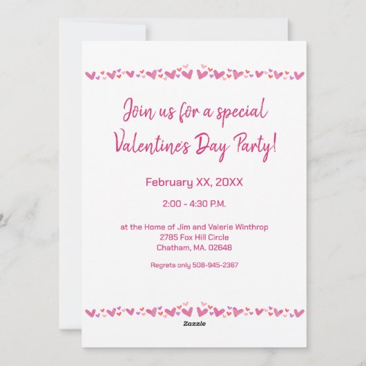 Valentijnsdag Aangepaste Kaart Uitnodiging (Achterkant)