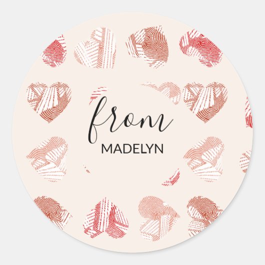 Valentijnsdag aangepaste naam ronde sticker (Voorkant)