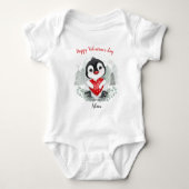 Valentijnsdag Aangepaste naam van Cute Penguin Romper (Voorkant)