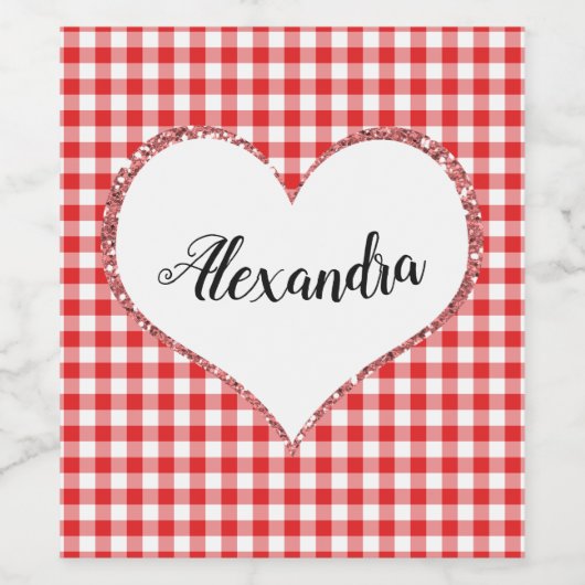 Valentijnsdag Aangepaste Naam Wijn Etiket (Enkel label)