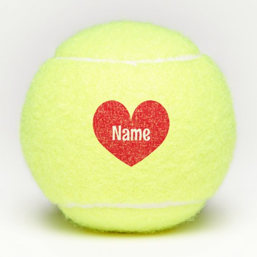Valentijnsdag aangepaste rode hart tennisbal cadea tennisballen (Voorkant)