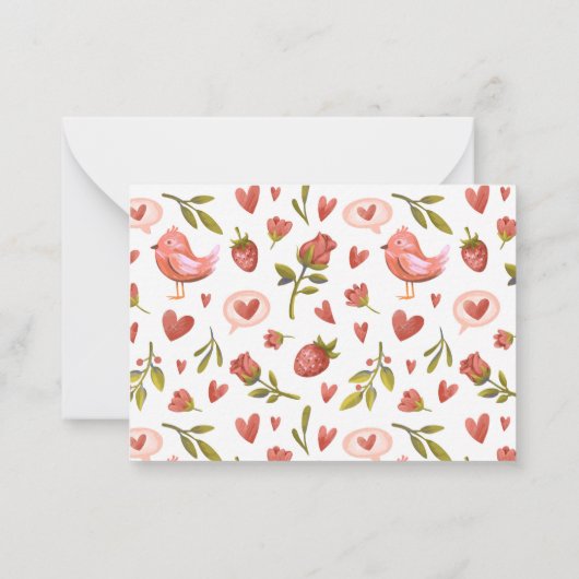  Valentijnsdag aardbei Notitiekaartje (Achterkant)