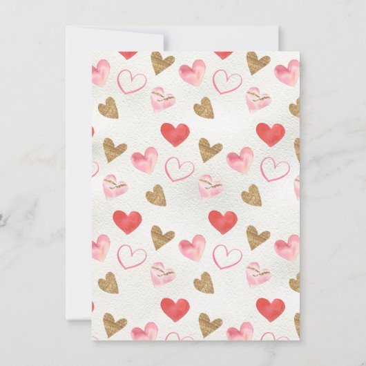 Valentijnsdag Aardbeientaart Hart Brunch Kaart (Achterkant)