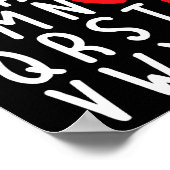 Valentijnsdag ABC Ik hou van je hart leraar cadeau Poster (Hoek)