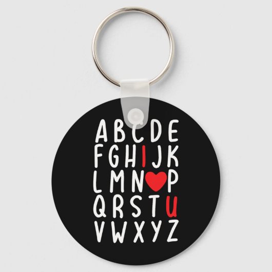 Valentijnsdag ABC Ik hou van je hart leraar cadeau Sleutelhanger (Voorkant)