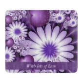 Valentijnsdag Abstract Bloemen & Harten Fractal Snijplank (Voorkant)