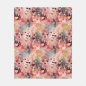 Valentijnsdag Abstract Gouden Kleur Harten Fleece Deken (Voorkant)