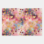Valentijnsdag Abstract Gouden Kleur Harten Inpakpapier Vel (Voorkant 3)