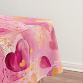 Valentijnsdag Abstract Hearts Pink Gold Tafelkleed (Voorbeeld)