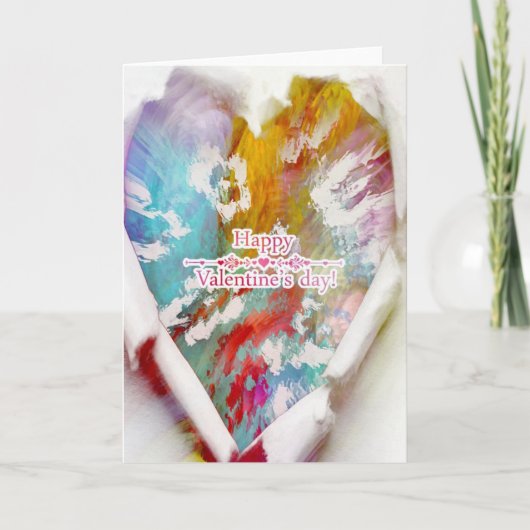 Valentijnsdag Abstract verscheurd hart Feestdagen Kaart (Voorkant)