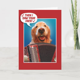Valentijnsdag Accordion-Past Golden Retriever Feestdagen Kaart