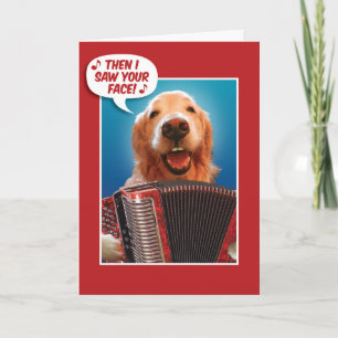 Valentijnsdag Accordion-Past Golden Retriever Feestdagen Kaart