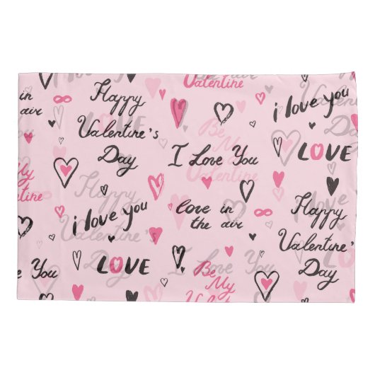 Valentijnsdag: Achtergrond 'Ik hou van je'. Kussensloop (Achterkant)