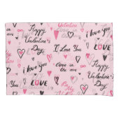 Valentijnsdag: Achtergrond 'Ik hou van je'. Kussensloop (Voorkant)