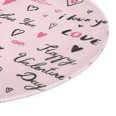 Valentijnsdag: Achtergrond 'Ik hou van je'. Snijplank (Hoek)