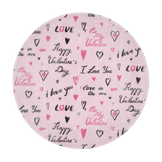 Valentijnsdag: Achtergrond 'Ik hou van je'. Snijplank (Voorkant)