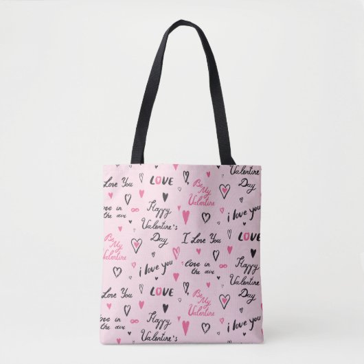 Valentijnsdag: Achtergrond 'Ik hou van je'. Tote Bag (Voorkant)