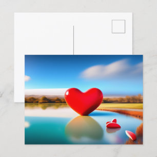 Valentijnsdag achtergrondse Briefkaart hartroze