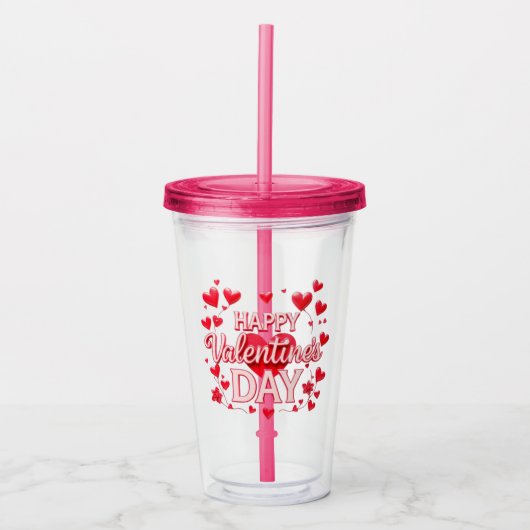 VALENTIJNSDAG ACRYL DRINKBEKER (Voorkant)