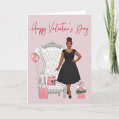 Valentijnsdag African American Woman Kaart (Voorkant)