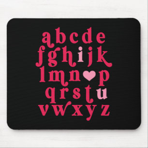 Valentijnsdag Alfabet Abc Ik Hou Van Jou Leraar Vr Muismat