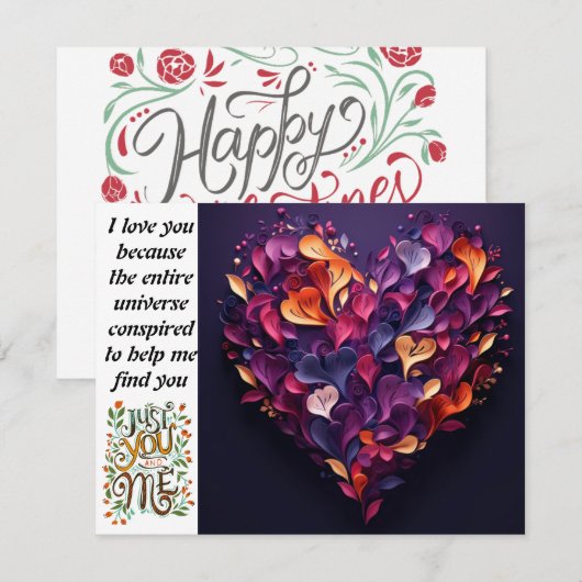 Valentijnsdag alleen jij en ik vakantie briefkaart (Voorkant / Achterkant)