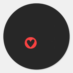 Valentijnsdag Alleen Liefde Zwart En Rood Ronde Sticker