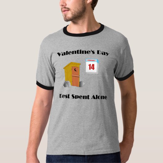 Valentijnsdag alleen t-shirt (Voorkant)