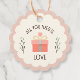 Valentijnsdag - Alles wat je nodig hebt is liefde Bedankjes Labels