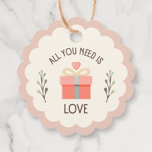 Valentijnsdag - Alles wat je nodig hebt is liefde Bedankjes Labels (Achterkant)