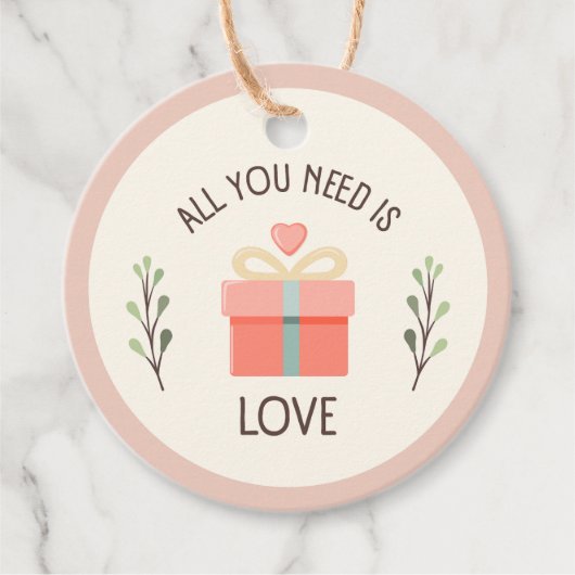 Valentijnsdag - Alles wat je nodig hebt is liefde Bedankjes Labels (Voorkant)