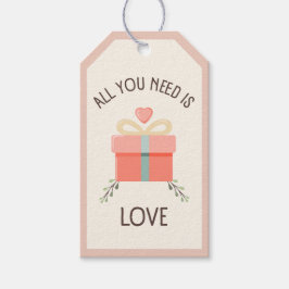 Valentijnsdag - Alles wat je nodig hebt is liefde Cadeaulabel